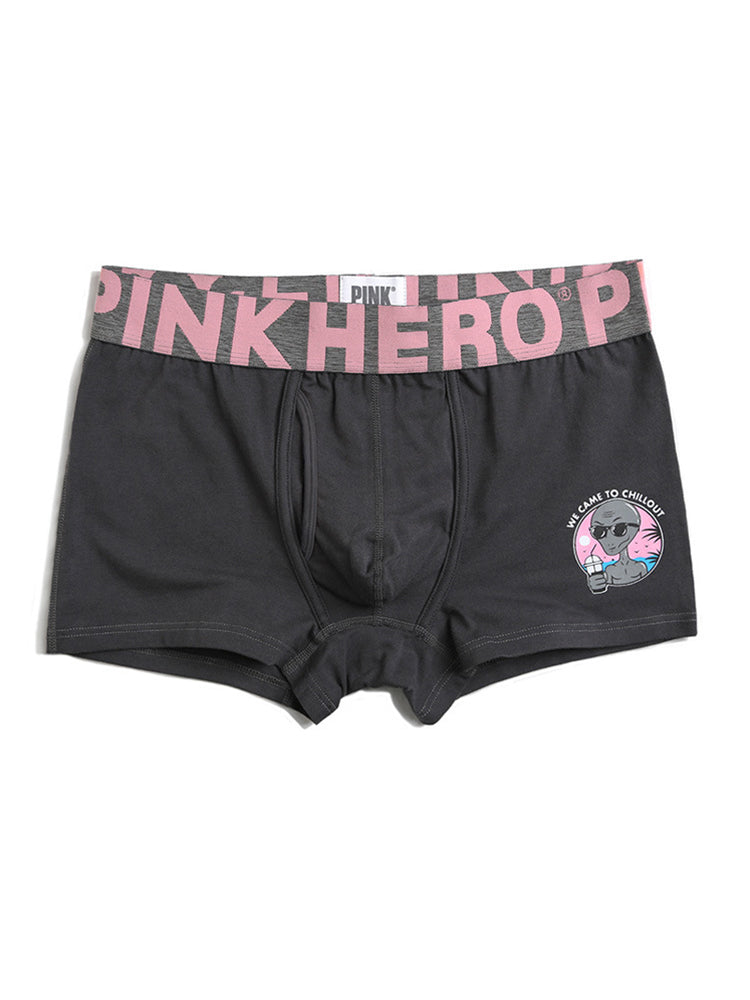 Cartoon Print Soft Cotton Trunks with Fly