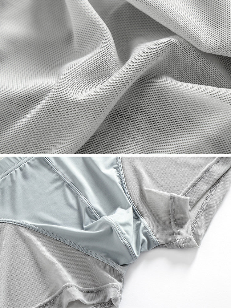 Sexy Panelled Mesh Trunks For Men