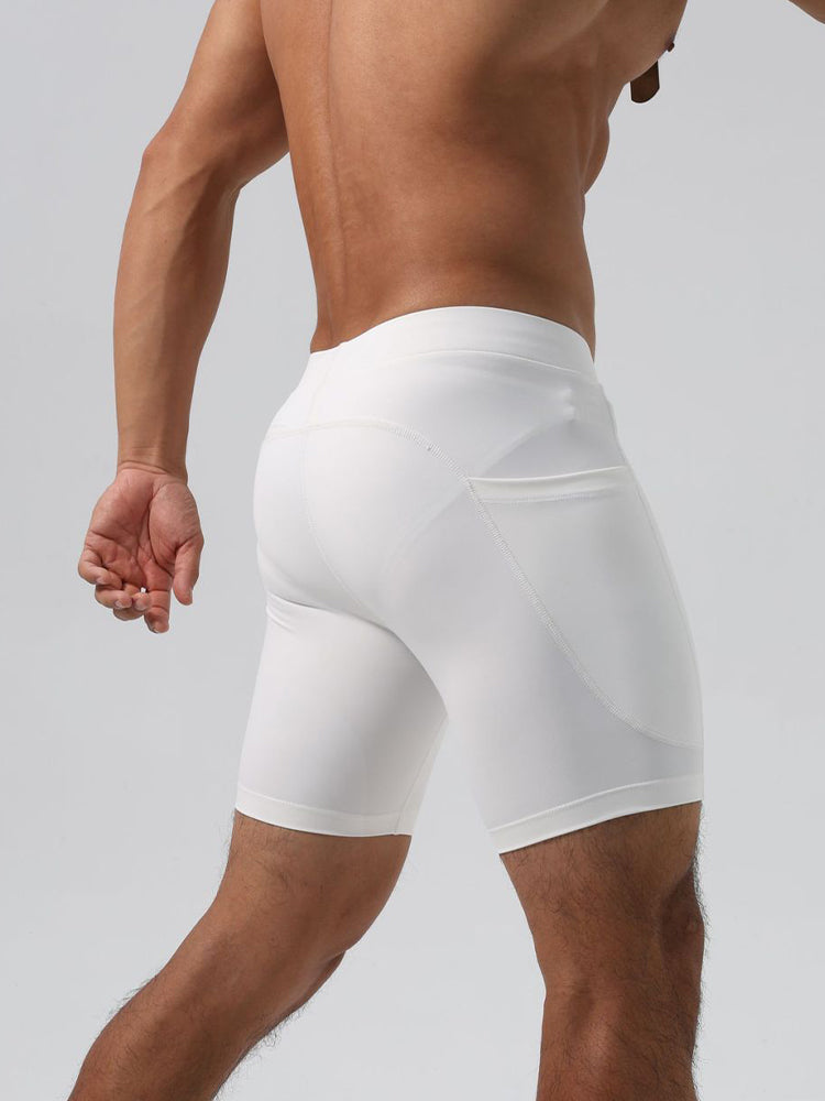 Men's Ultra-Stretch Sharkskin Ice Silk Compression Pants with Pocket