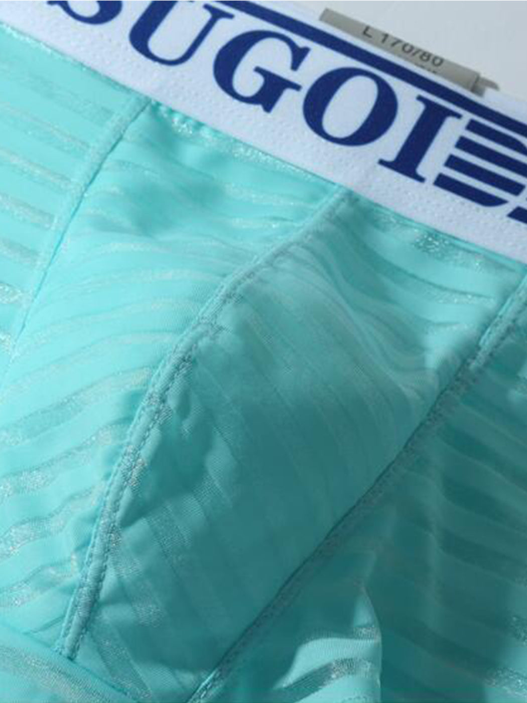 Men's Sexy Transparent Striped Trunks