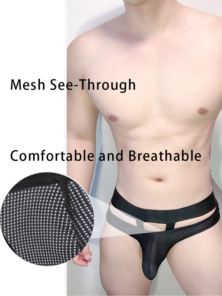 2 Pack Men's Mesh Breathable Multi-Functional Lifting Briefs