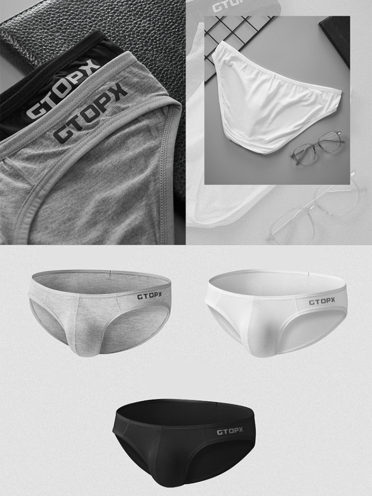 2 Pack Men's U-Shaped Pouch Single Layer Moisture-Wicking Comfortable Sexy Bikini