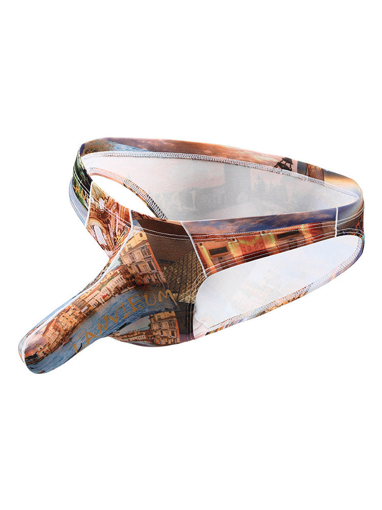 4 Pack Men's Elephant Print Sexy Bikini