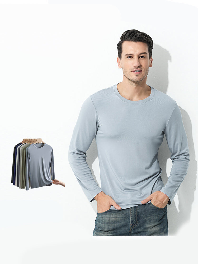 Men's Double-sided Modal Long-sleeved Solid Color T-shirt