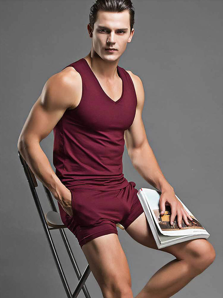Solid Color Modal Home Boxers for Men