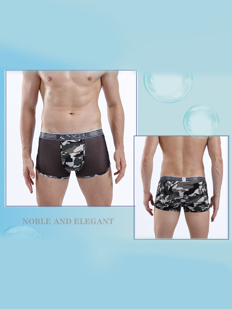 4-pack Men's Cotton Seamless Mesh Breathable Boxer Briefs