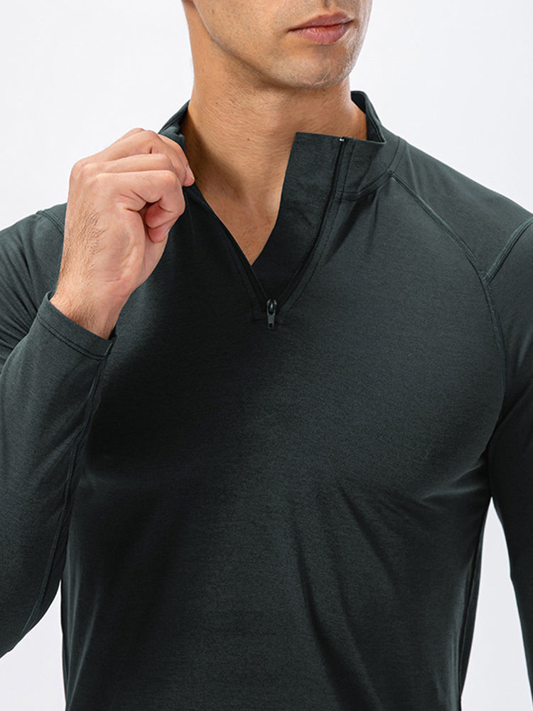 Men's Zip-Up Sports Long Sleeve Shirt