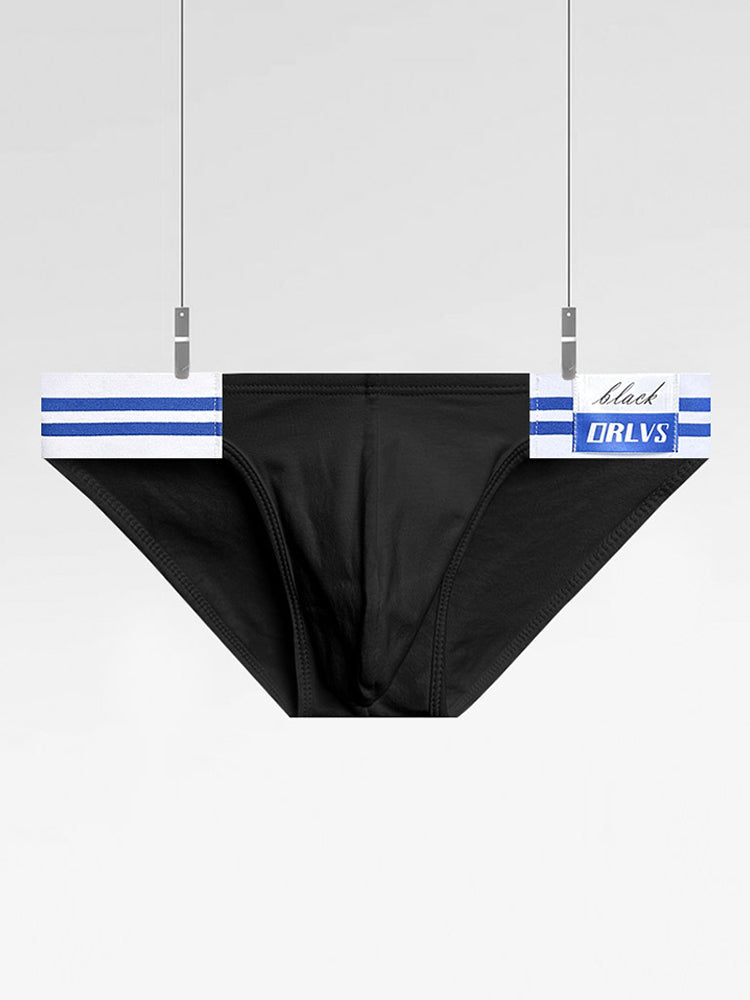 2-pack Men's High-cut Cotton Navy Striped Stretch Briefs