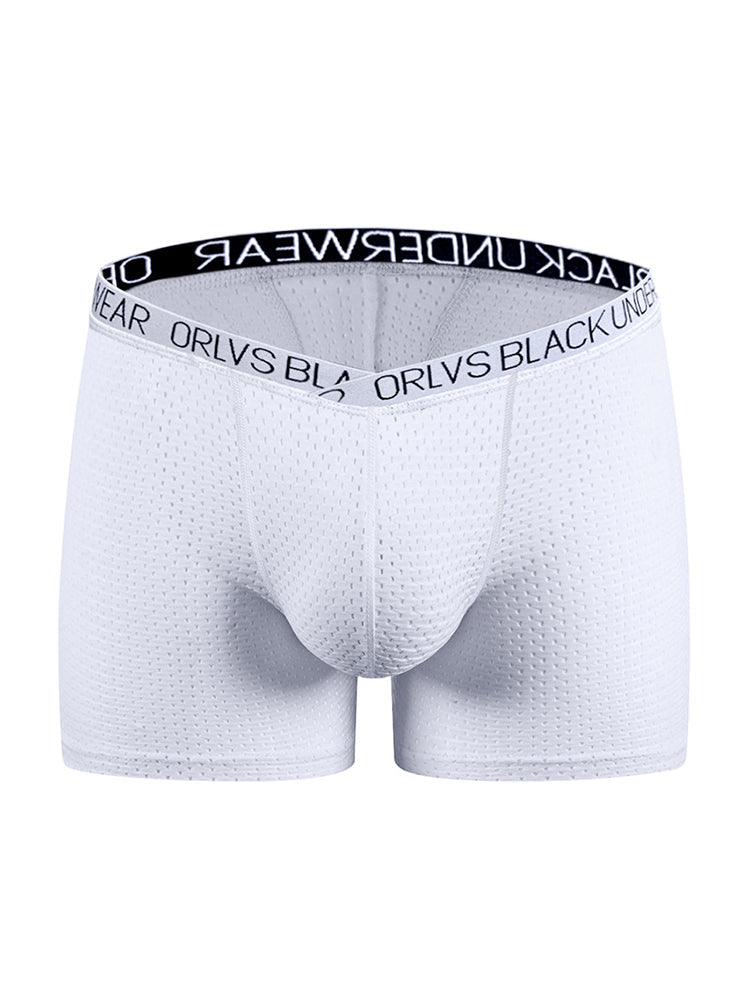 2 Pack Men's Sexy V-shape Waistband Mesh Trunks