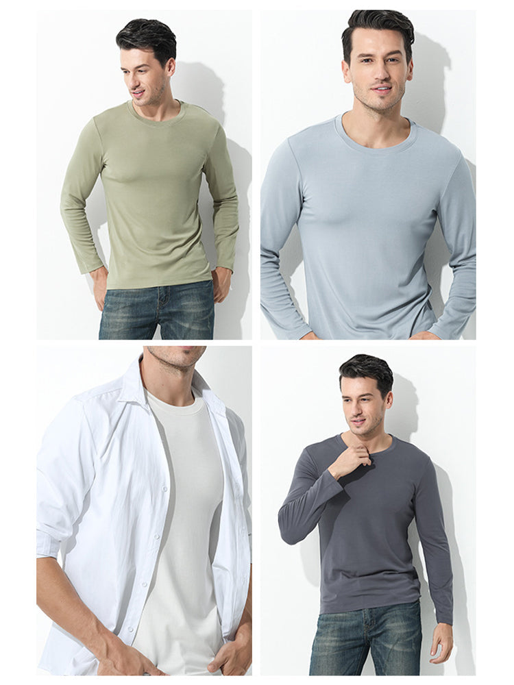 Men's Double-sided Modal Long-sleeved Solid Color T-shirt