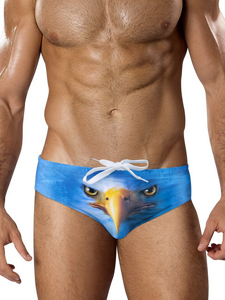 Men's Low-Rise Sexy Stylish Print Swim Briefs
