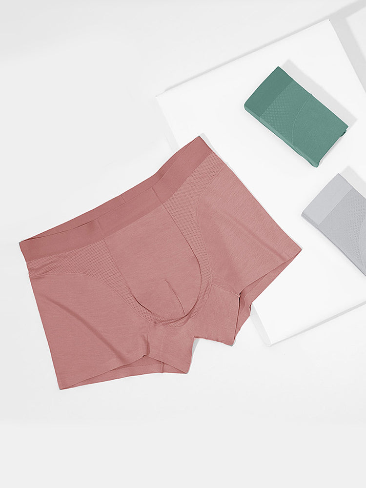 3 Pack Men's 3D Pouch Seamless Modal Trunks