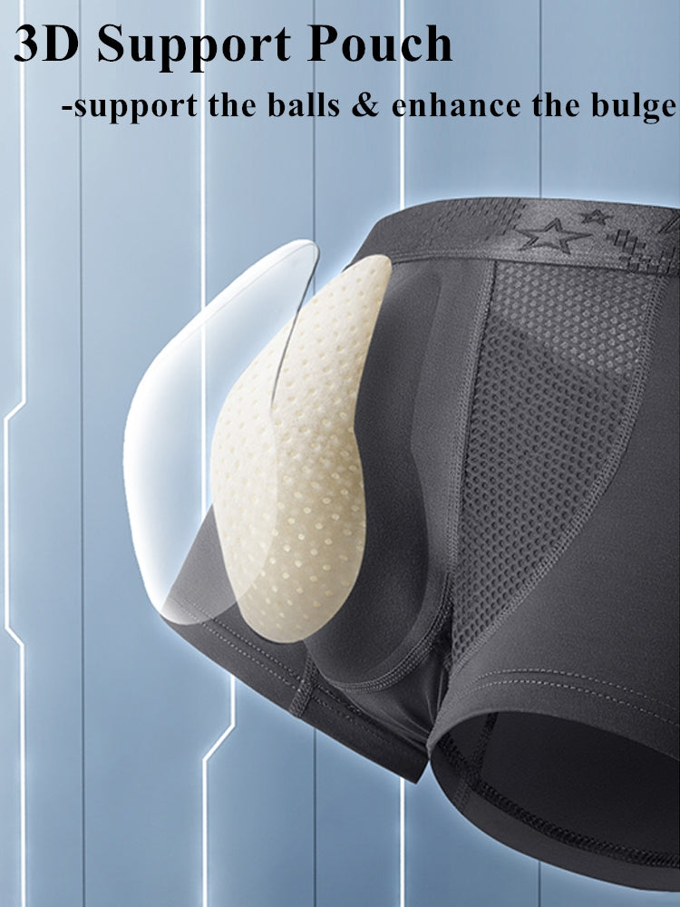 3 Pack Men's Breathable 3D Pouch Trunks