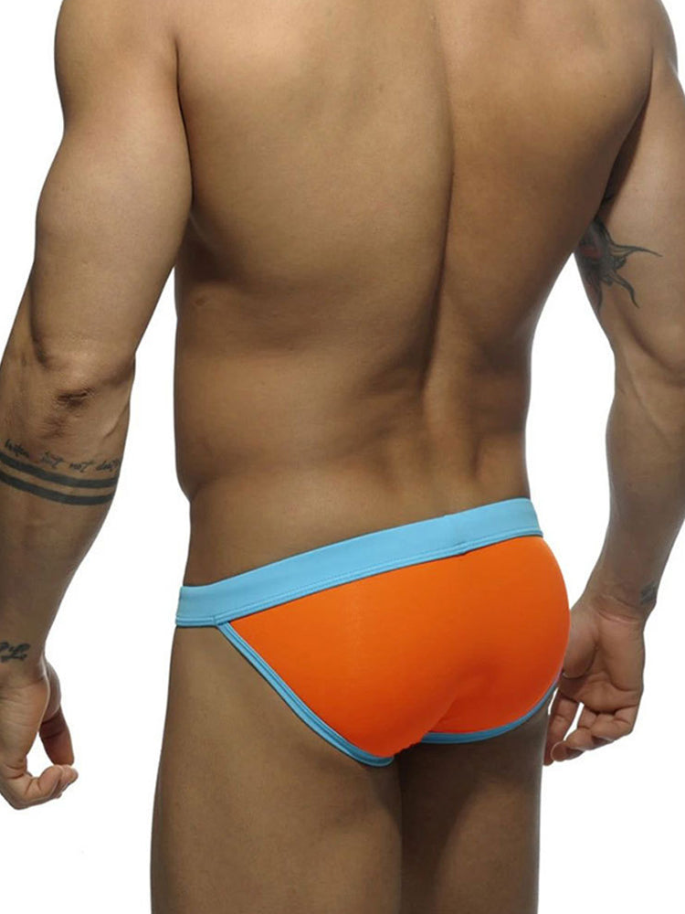 Men's Dual-Tone Swim Briefs with Removable Padding
