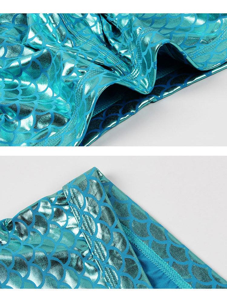 2-pack Men's Fish Scale Sexy Big Pouch Boxer Briefs