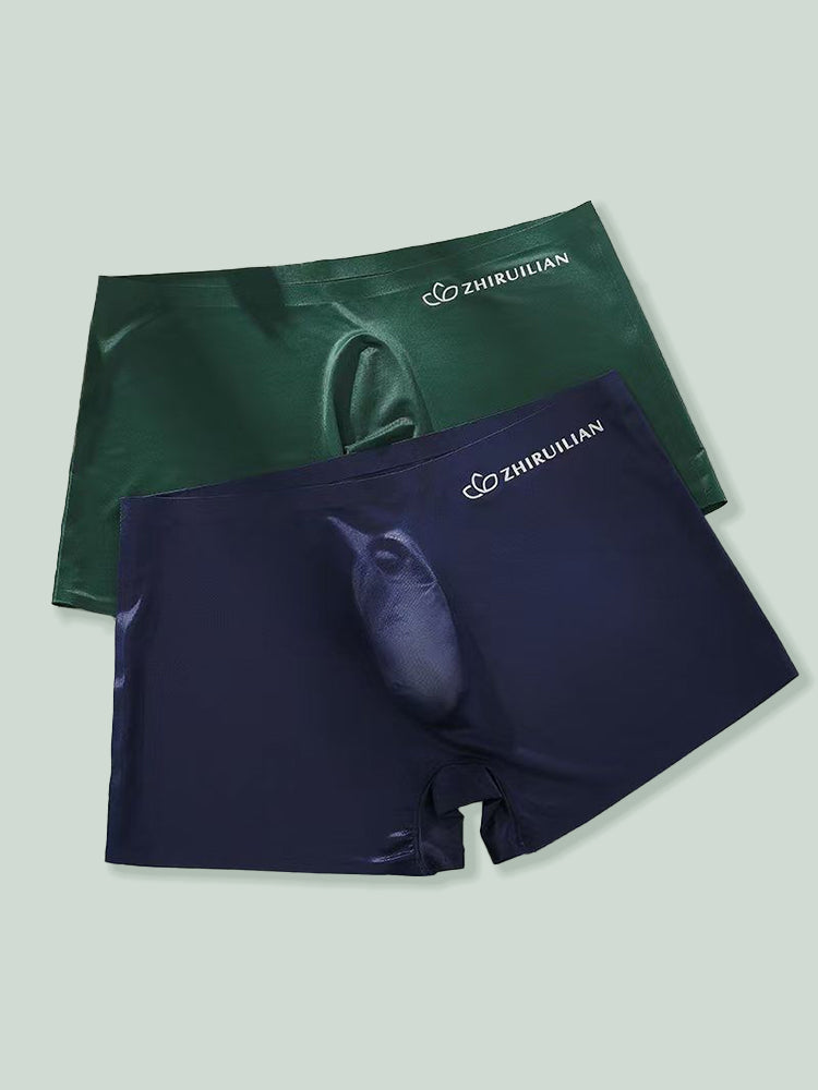 メンズ 半透明シームレス 3Dポケット ボクサーブリーフ 2枚組