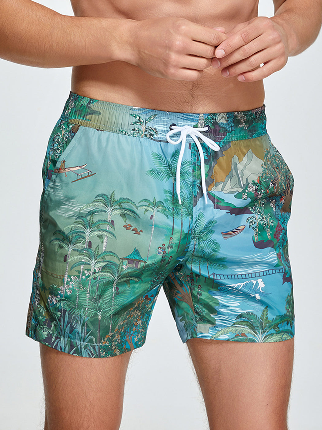 Men's Summer Printed Quick Drying Board Shorts