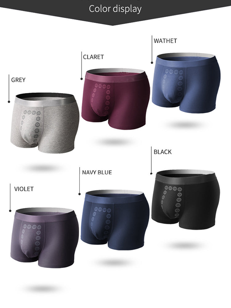 4 Pack Men's Mid-Rise Cotton Antibacterial Breathable Trunks