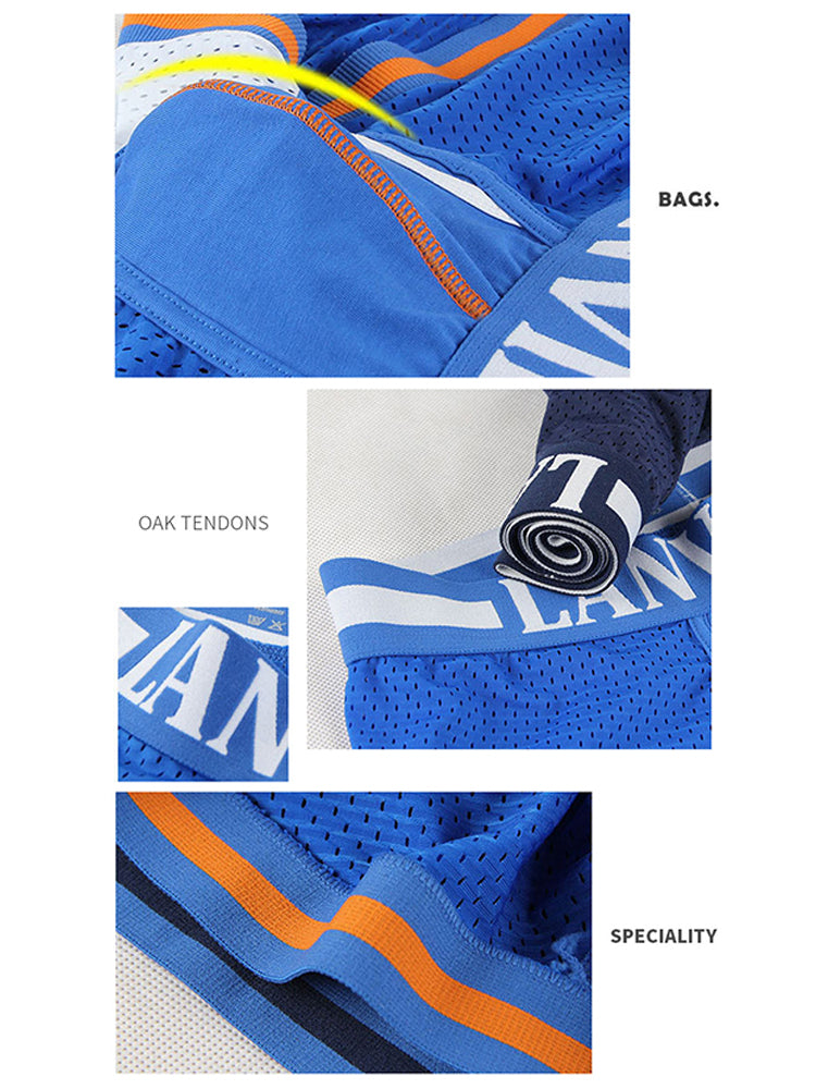 メンズ メッシュ 通気性 速乾 セクシー ナイロン トランクス 4枚組