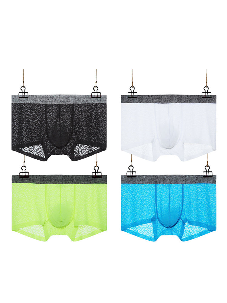 メンズ レース 通気性 吸汗速乾 トランクス 3枚組