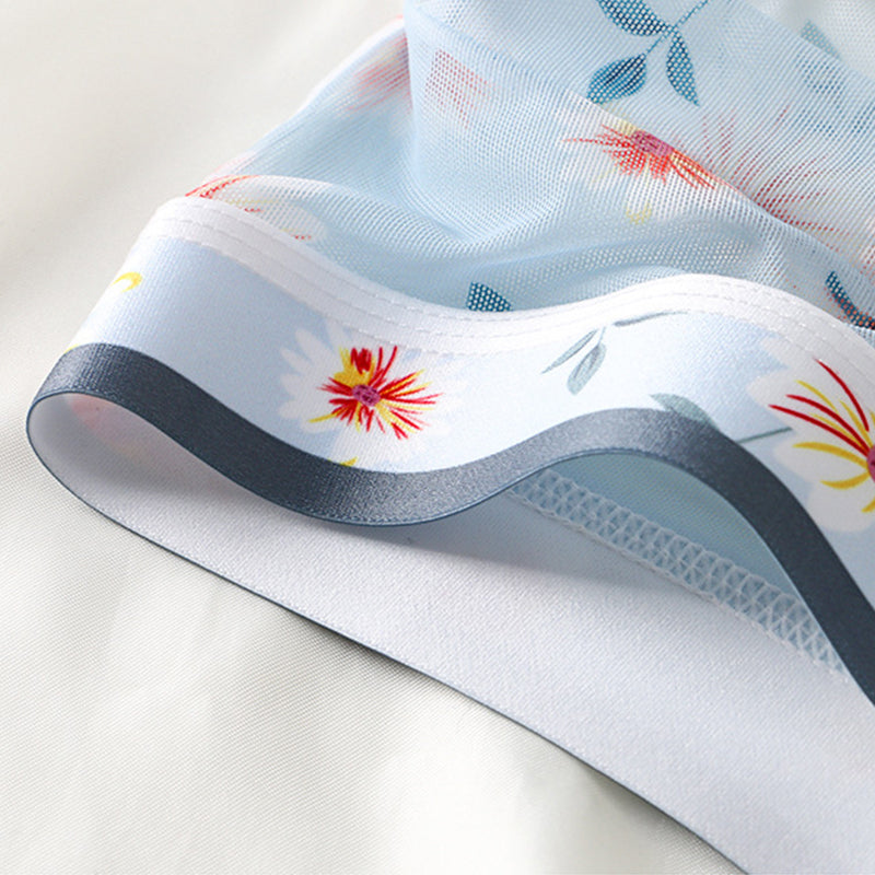 4 Pack Men's Flower Print Pouch Briefs