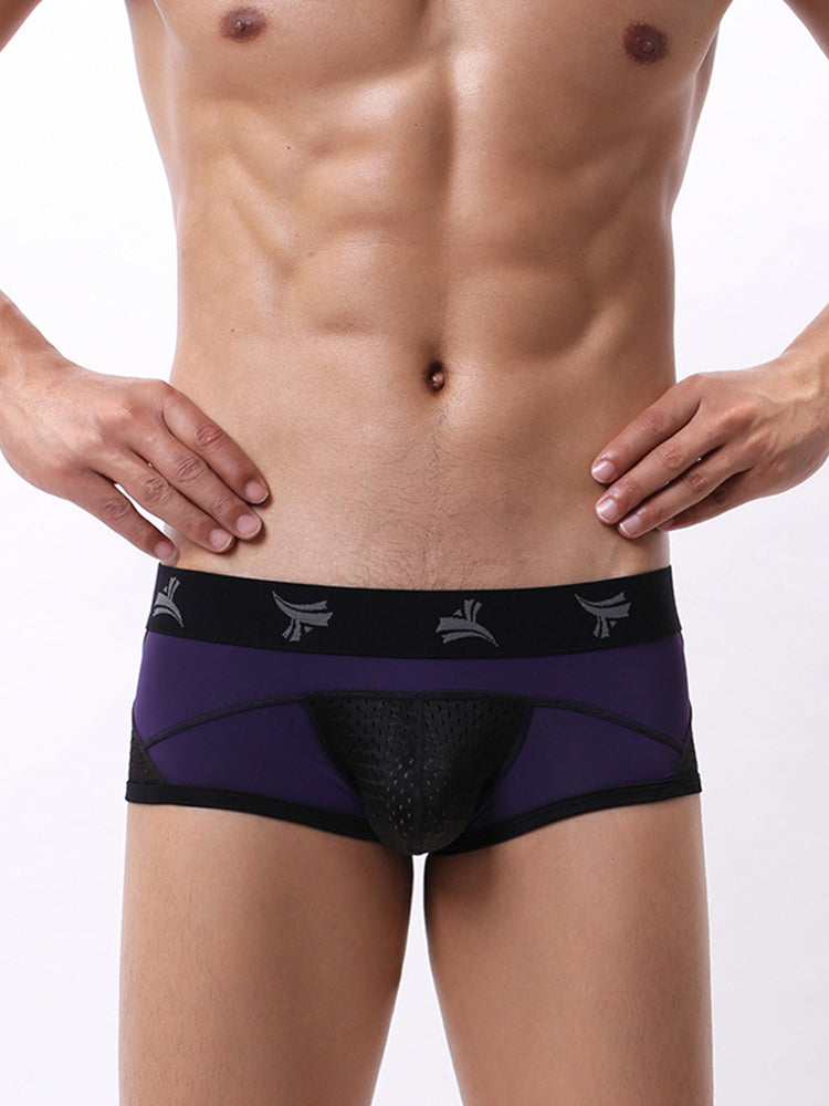 3 Pack Men's Nylon Mesh Breathable U-Pouch Trunks