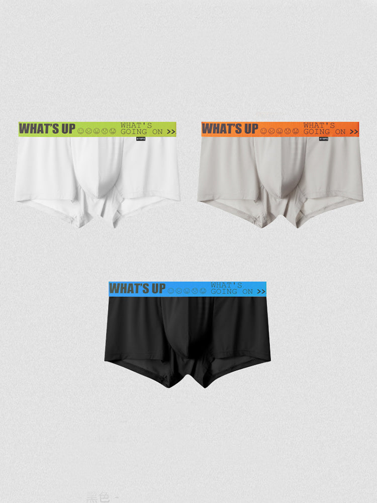 3-pack Men's Ice Silk Solid Color Breathable Briefs