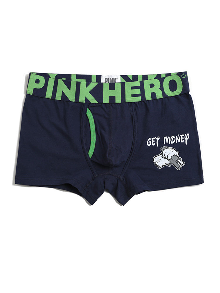 Cartoon Print Soft Cotton Trunks with Fly