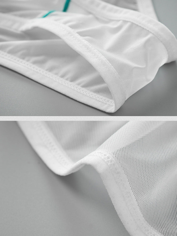 2 Pack Men's Ice Silk Single Layer U-Convex Low-Rise Sexy Semi-Transparent Bikini
