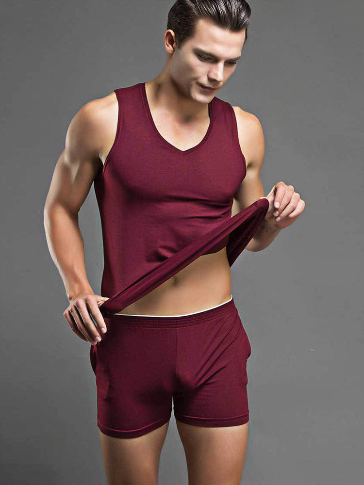 Solid Color Modal Home Boxers for Men