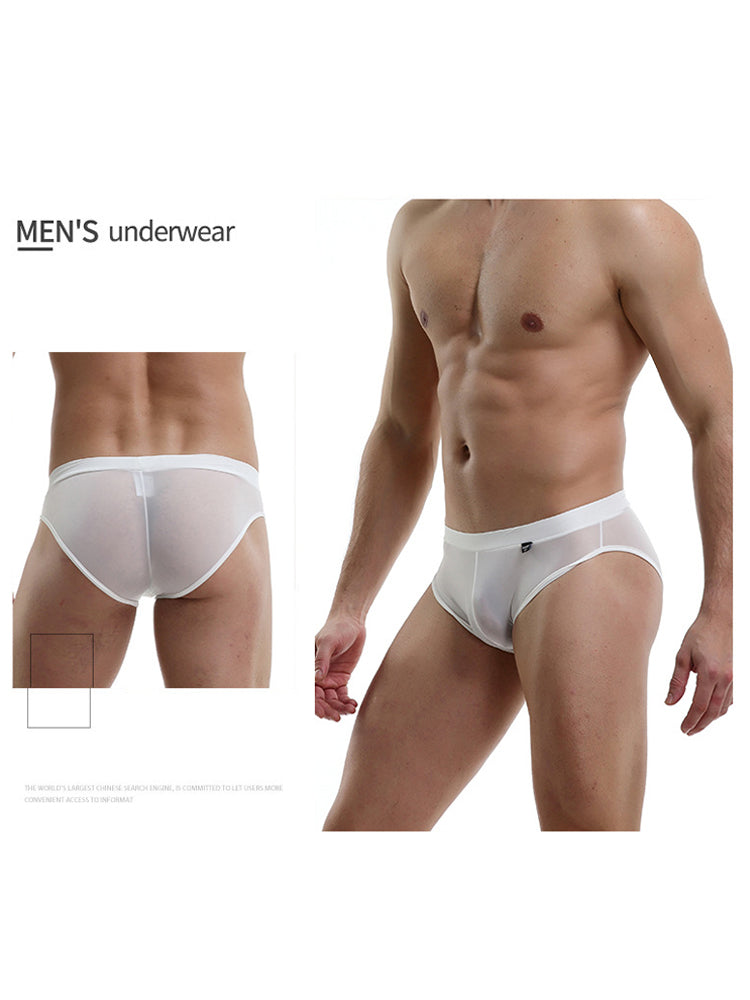 3 Pack Men's Nylon Sexy Low-Rise High-Elastic Briefs