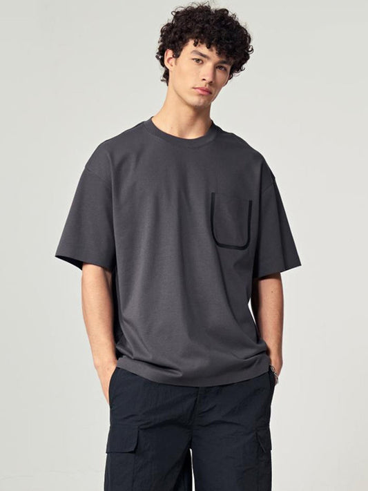 Men's Minimalist U-Shape Pocket Design T-Shirt