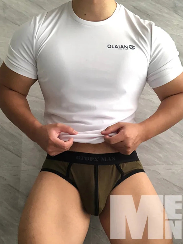 メンズ スプライスライン Uコンベックスポーチ コットンブリーフ