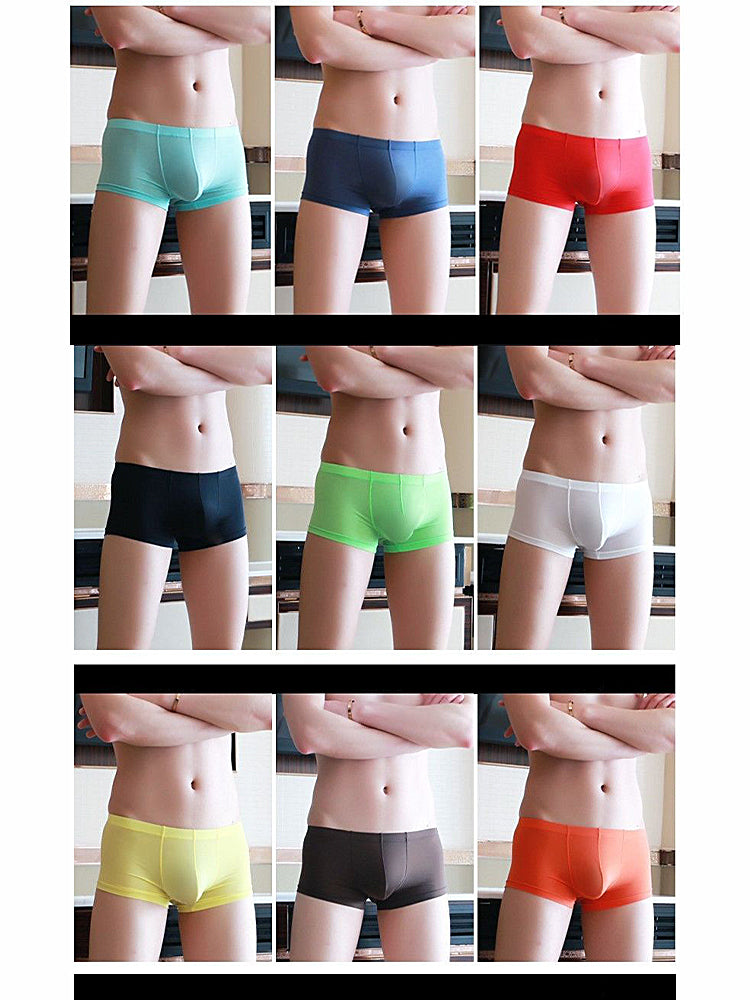 Thin Breathable Ice Silk U Convex Boxers for Men