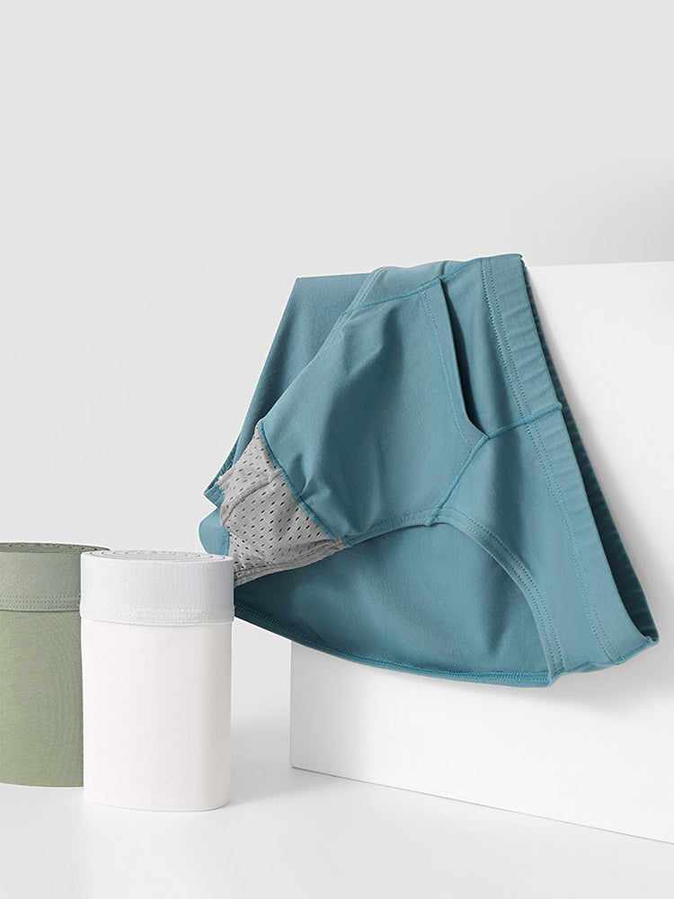 3 Pack Men's Sexy Mesh Breathable Gun Egg Separation Cotton Briefs