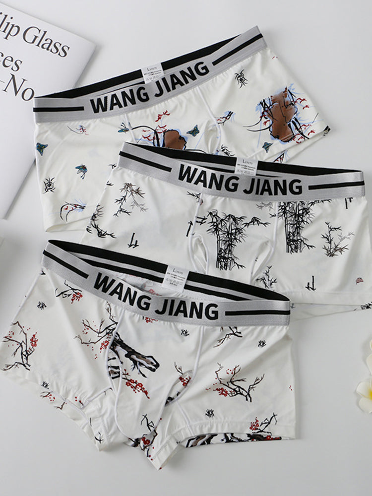 メンズ アイスシルク デュアルポーチ トランクス 3枚組