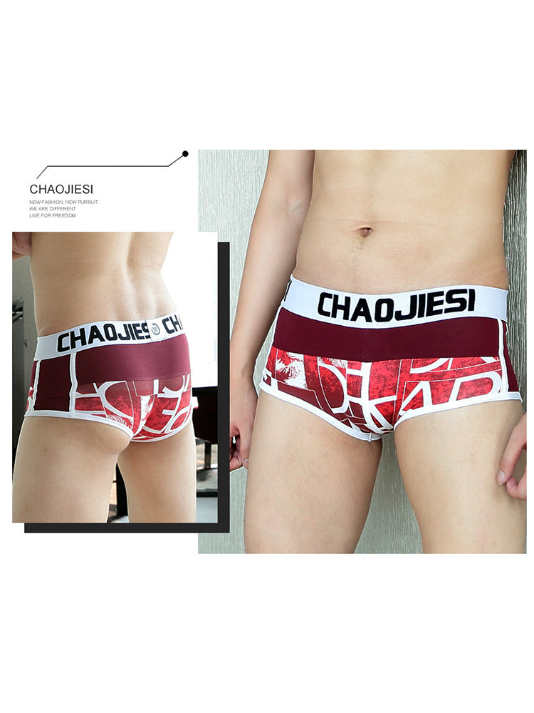3 Pack Men's Cotton Trendy Youthful Sexy Low-Rise Trunks