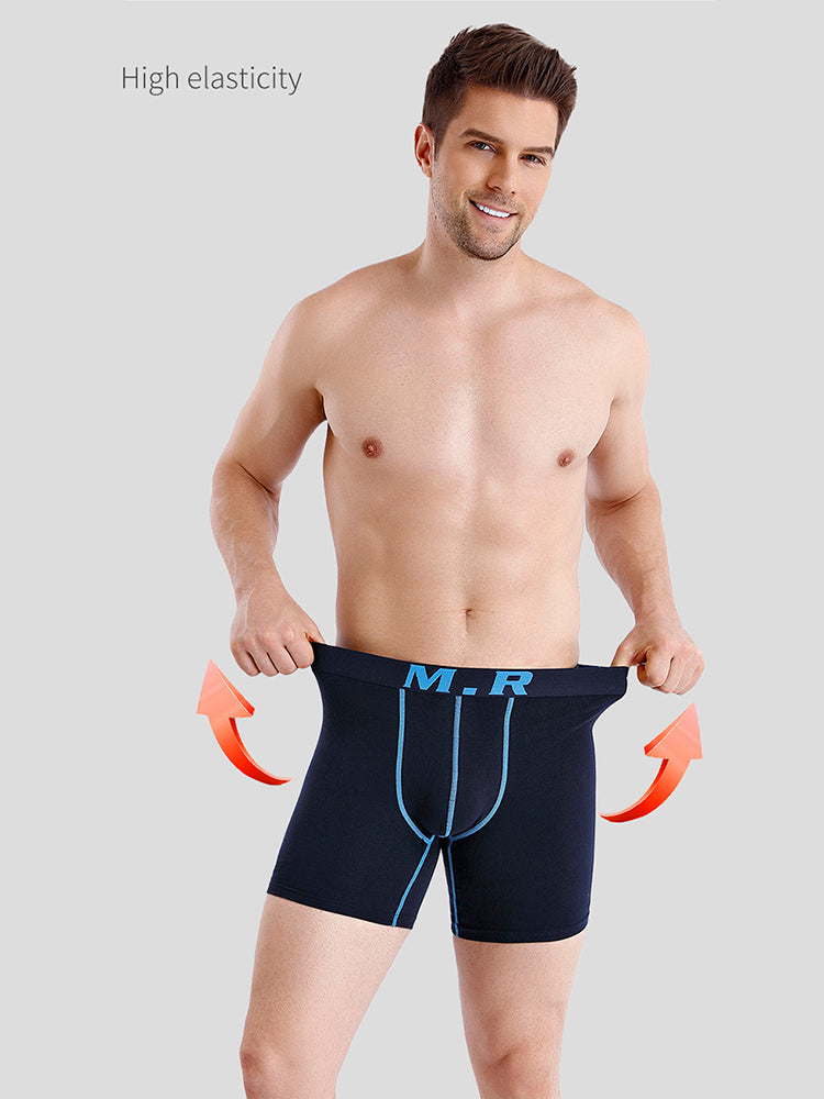 メンズ 快適コットン 擦れ防止 高伸縮性 スポーツボクサーブリーフ 4枚パック