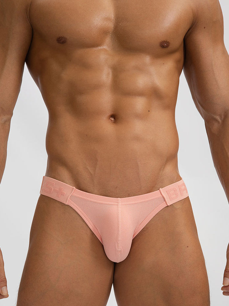 2 Pack Men's Solid Color Low Rise Sweat-Absorbent Large U-Shaped Small Pocket Briefs