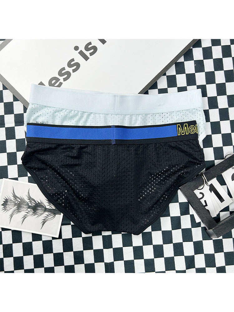 2 Pack Men's Mesh Loose Fit Sport Low-Rise Briefs