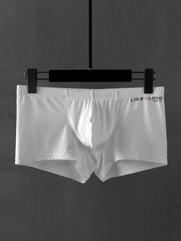 3 Pack Men's Breathable Ice Silk Double-Layered Big Pouch Sexy Boxer Briefs