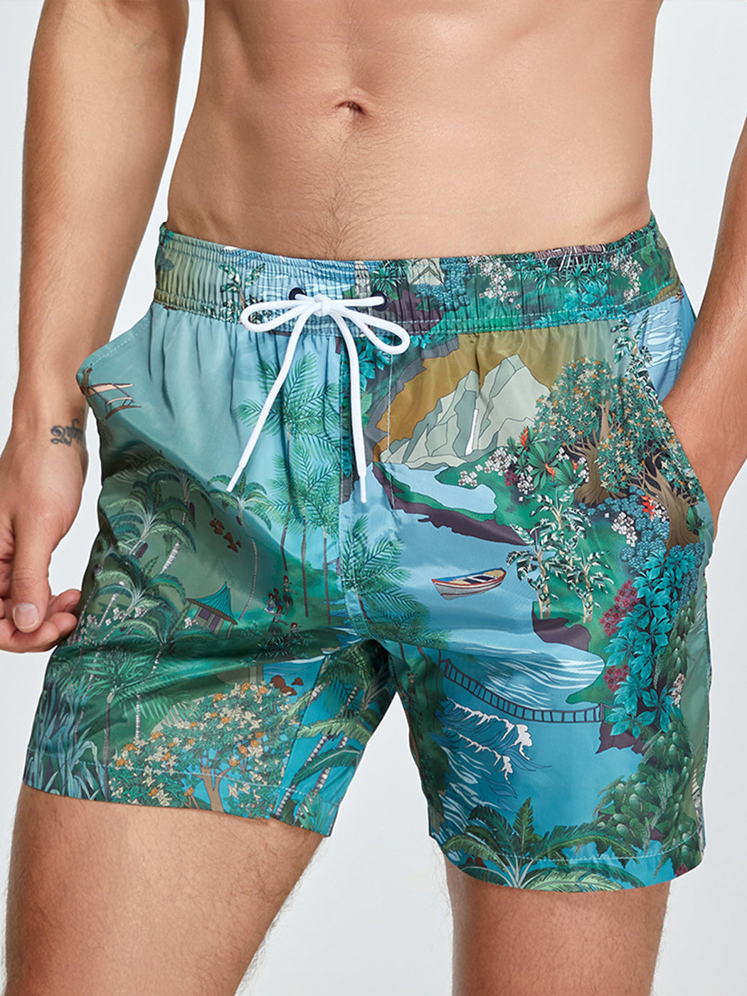 Men's Summer Printed Quick Drying Board Shorts
