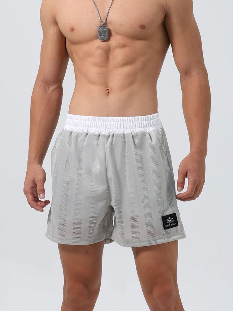 Men's Mesh-Lined Double-Layer Sports Fitness Breathable Sweat-Wicking Quick-Dry Shorts