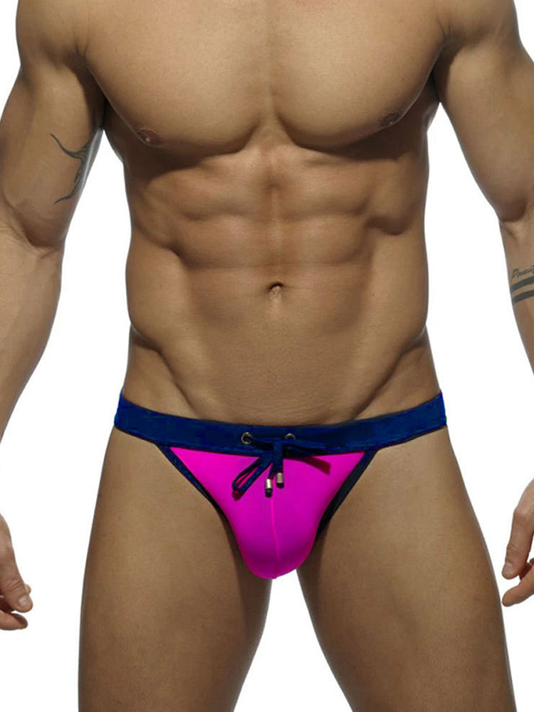 Men's Dual-Tone Swim Briefs with Removable Padding