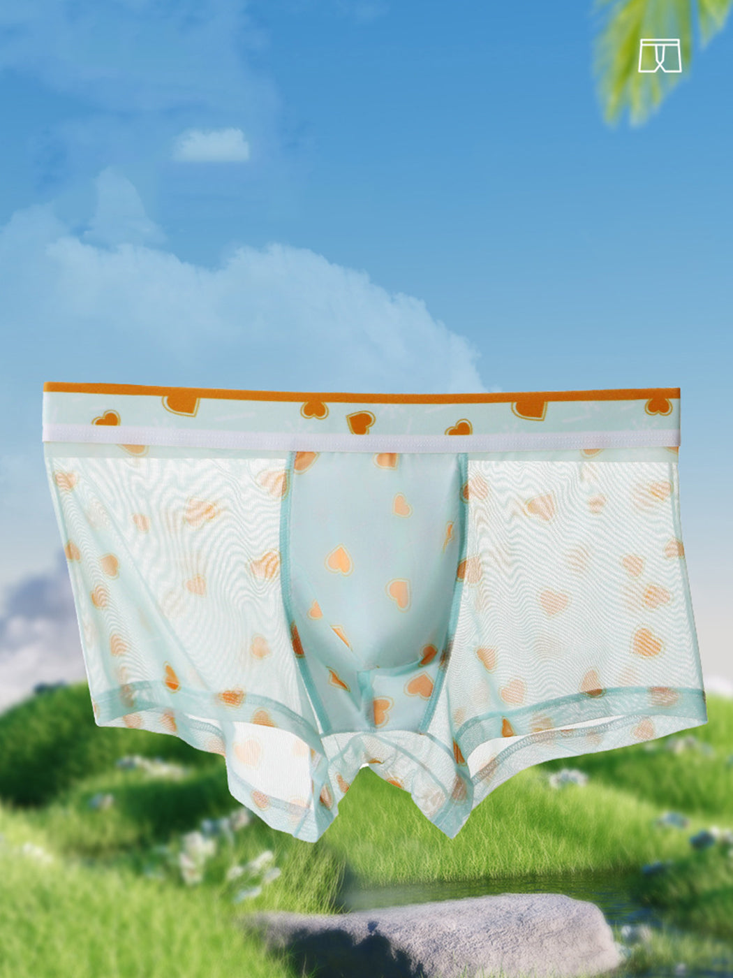 メンズセクシープリントメッシュトランクス4枚組