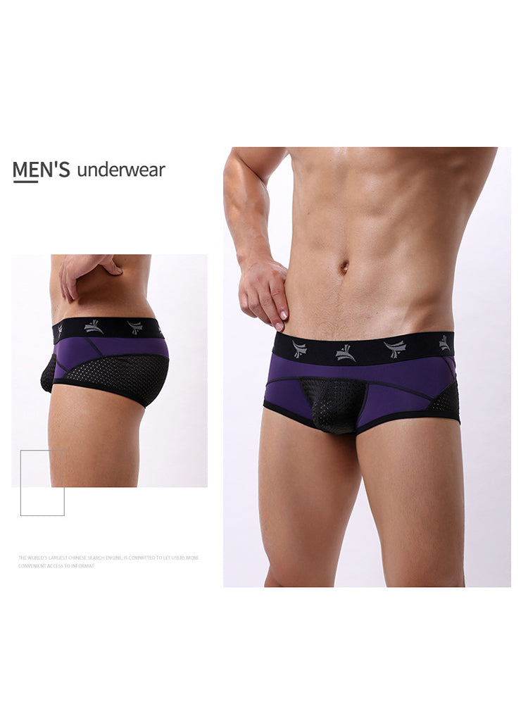 3 Pack Men's Nylon Mesh Breathable U-Pouch Trunks