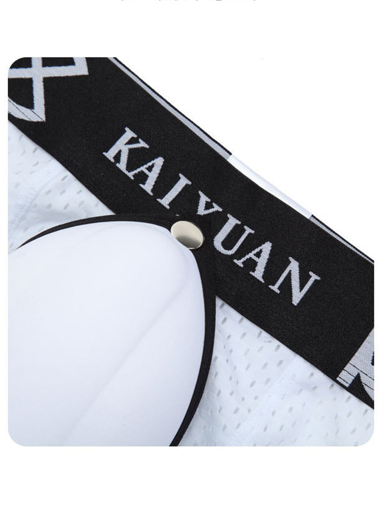 2-pack Men's Sexy Detachable Curled Cup Snap Hip Boxer Briefs