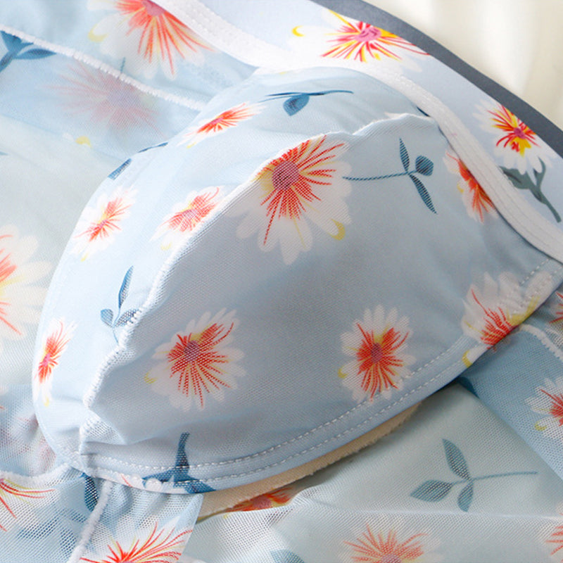 4 Pack Men's Flower Print Pouch Briefs