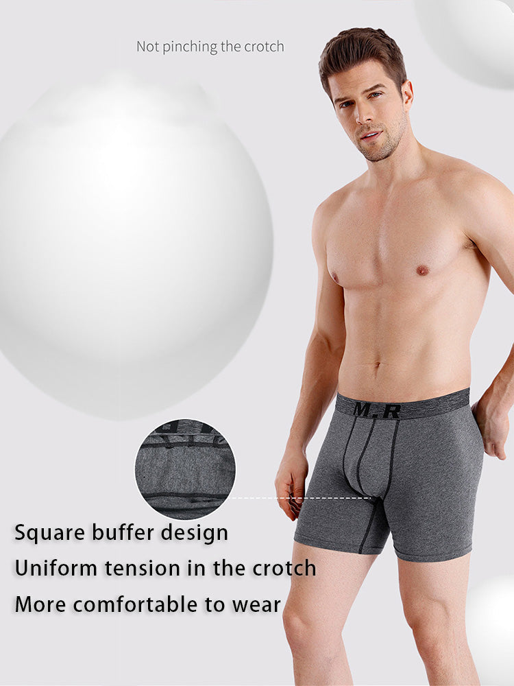 メンズ 快適コットン 擦れ防止 高伸縮性 スポーツボクサーブリーフ 4枚パック