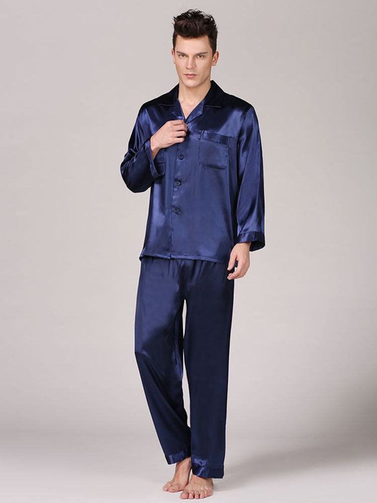 Men's Classic Satin Pajama Set Sleepwear